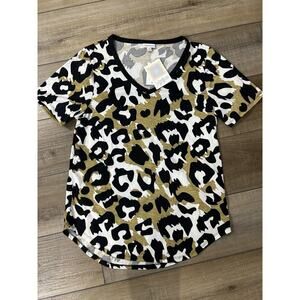 Lularoe Leopard Cheetah M Iris V‎ Neck Shirt Animal Print Medium NEW HTF!